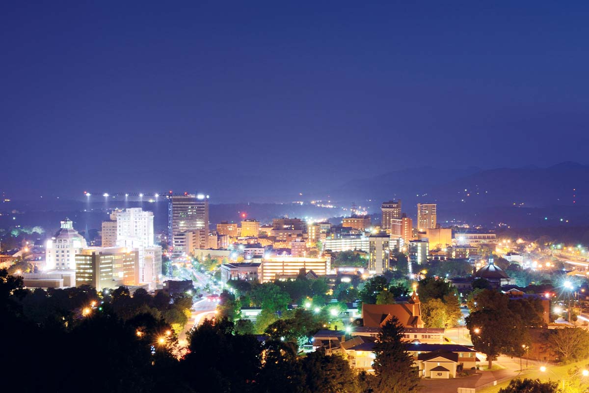 Asheville night skyline