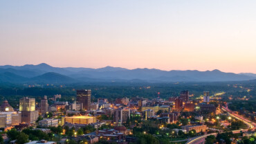 Asheville at dusk by Michael Tracey
